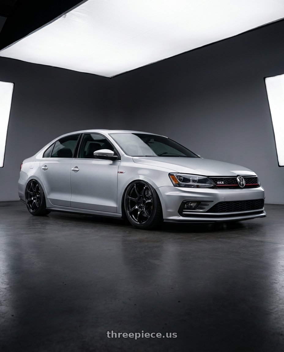 2016 Volkswagen Jetta GLI MK6 with Advan RGIII 5x112 18x8+50 Gloss Black wheels
