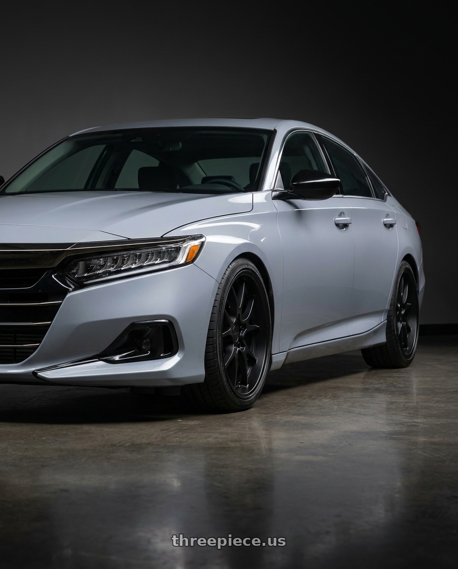 2021 Honda Accord EX-L with Rotiform 207 5x114.3 19x8.5 +35 MATTE BLACK wheels