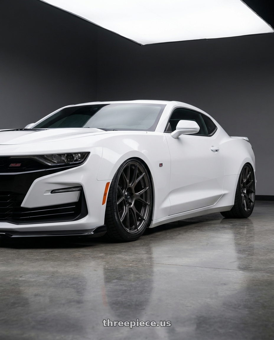 2022 Chevrolet Camaro with Konig Ampliform 5x120 20x8.5+45 Dark Metallic Graphite wheels