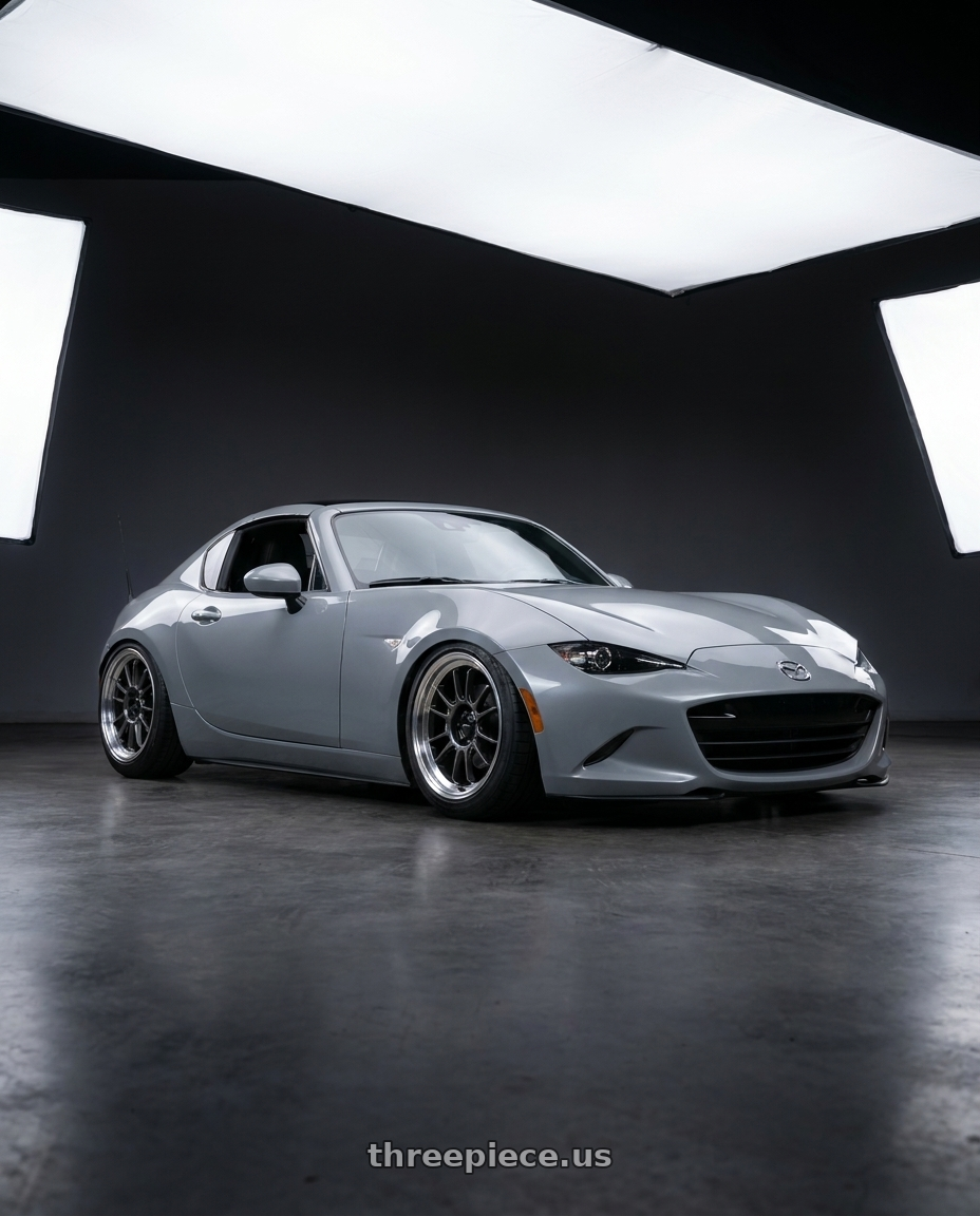 2025 mazda mx5 rf nd3 with Konig Hypergram 4x100 17x8+45 Metallic Carbon w/ Machined Lip wheels