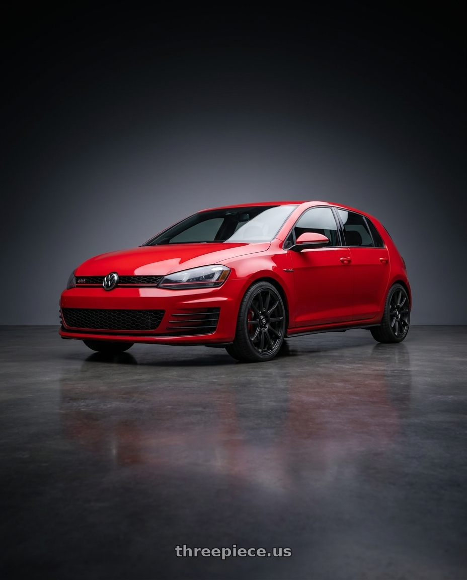 2017 Volkswagen GTI SE Tornado with Motegi MR127 CS10 5X112 18X8 +38 SATIN BLACK wheels