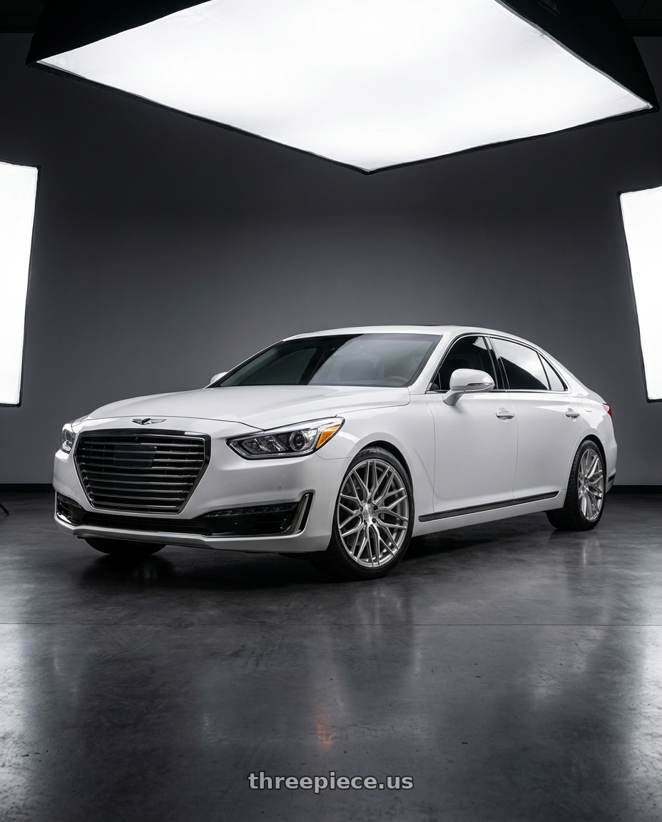 2018 genesis g90 ultimate with Rohana RFX10 5x114.3 20x9+35 Brushed Titanium wheels