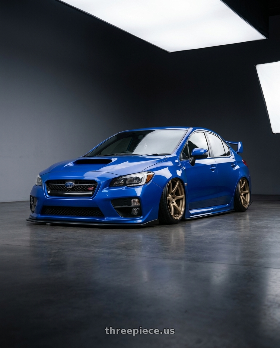 2013 Subaru WRX STI with Kansei K11B Tandem 5x114.3 18x9 12 Bronze wheels