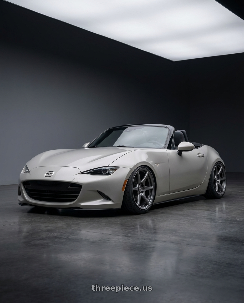 2021 Mazda MX-5 Miata ND with Kansei K11G Tandem 5x114.3 17x9 22 Gunmetal wheels