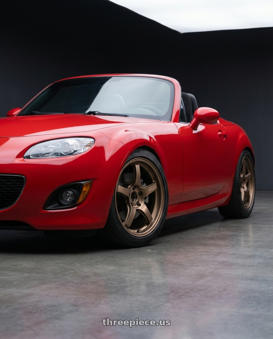 2012 Mazda MX-5 Miata NC with Gram Lights 57CR 5x114.3 17x9+38 Bronze II wheels