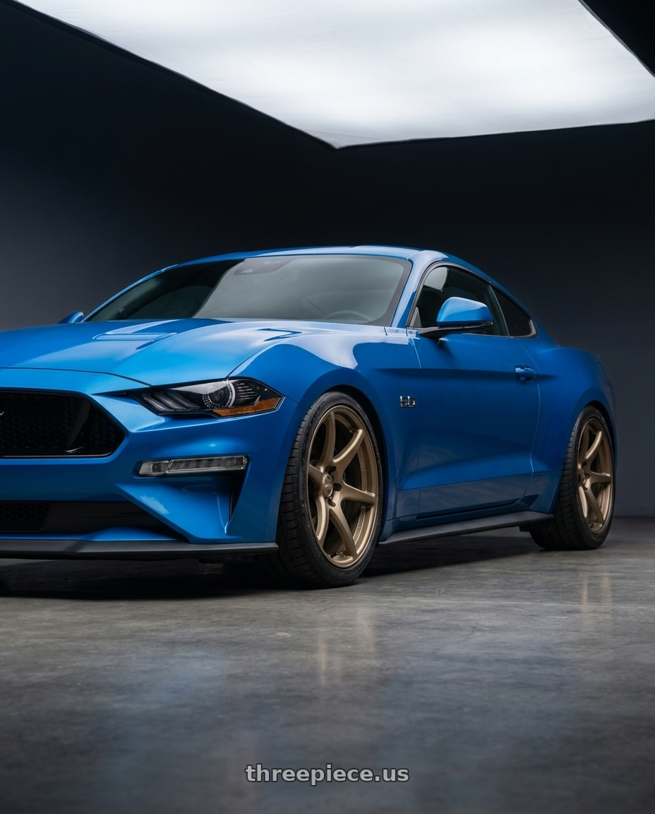 2022 Ford Mustang GT with Kansei K11B Tandem 5x114.3 19x10.5 12 Bronze wheels
