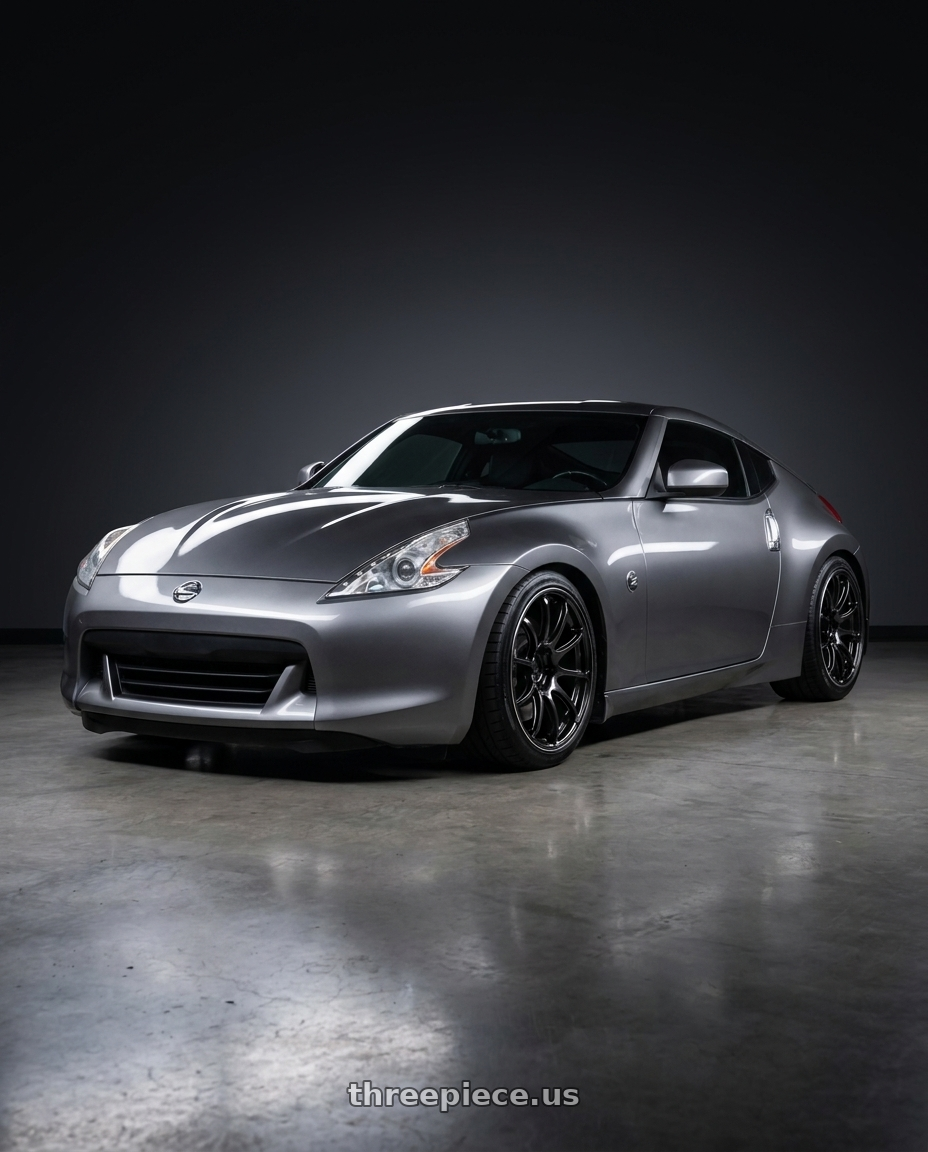 2009 Nissan 370z with Advan Racing RSIII 5x114.3 18x10.5 +15 BLACK GUNMETALLIC & RING wheels