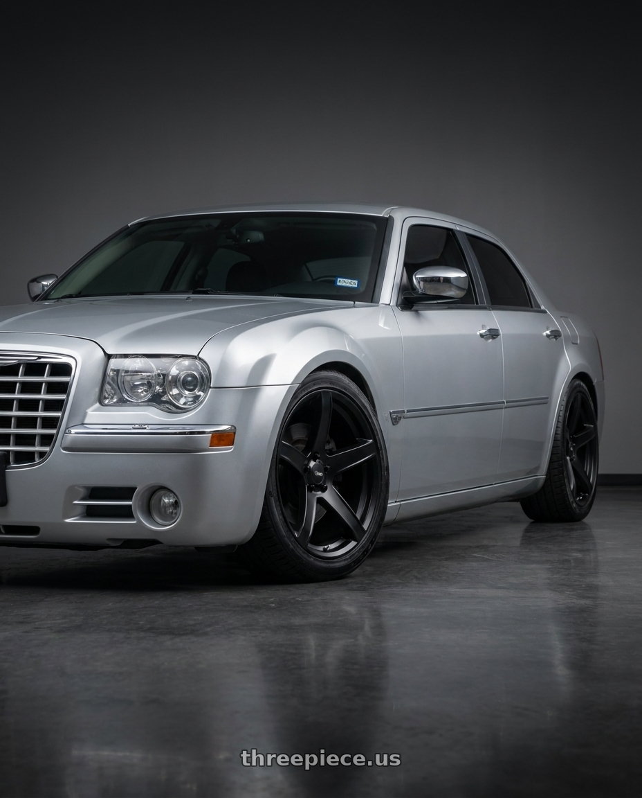 2005 Chrysler 300c with Voxx Replica Hellcat 2 5x115 20x9.5+18 Matte Black wheels