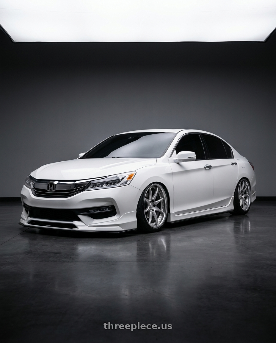 2016 Honda accord with Work Emotion Cr 3P 5x115 20x15-3 A Disk Burning Silver wheels