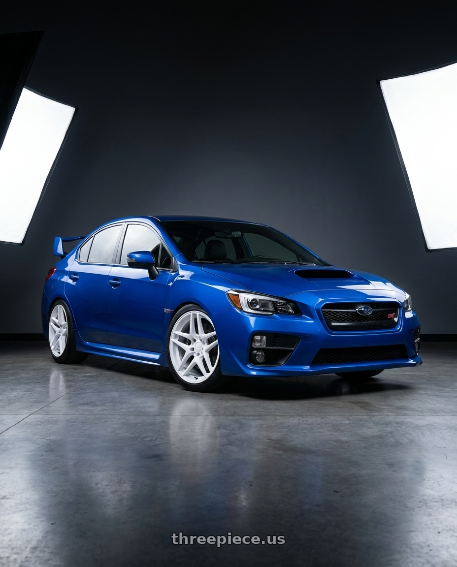 2018 Subaru WRX STI with Kansei K15W Astro 5x114.3 18x9.5 22 Gloss White wheels