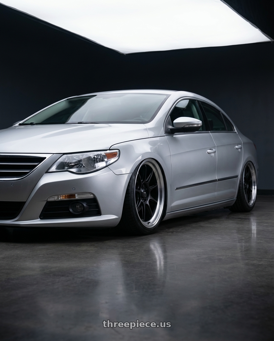 2015 Volkswagen CC with Konig Countergram 5x112 19x11+40 Matte Black / Matte Machined Lip wheels