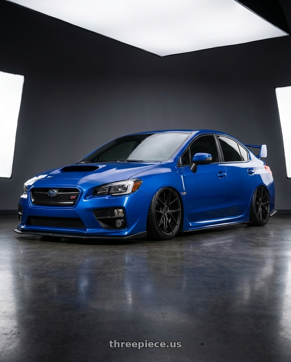 2013 Subaru WRX STI with Niche 1PC M117 MISANO 5X114.3 18X8 +42 MATTE BLACK wheels