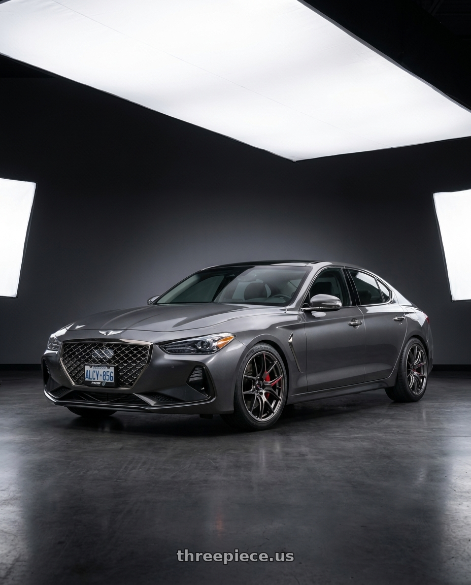 2019 Genesis G70 with Work Zr10 2P 5x105 18x10.5 +22 Glim Black wheels
