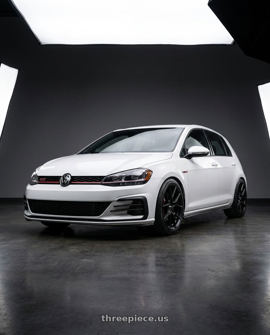 2021 Volkswagen GTI S with Rotiform RC199 KPR 5X112 19x8.5 +45 SATIN BLACK wheels