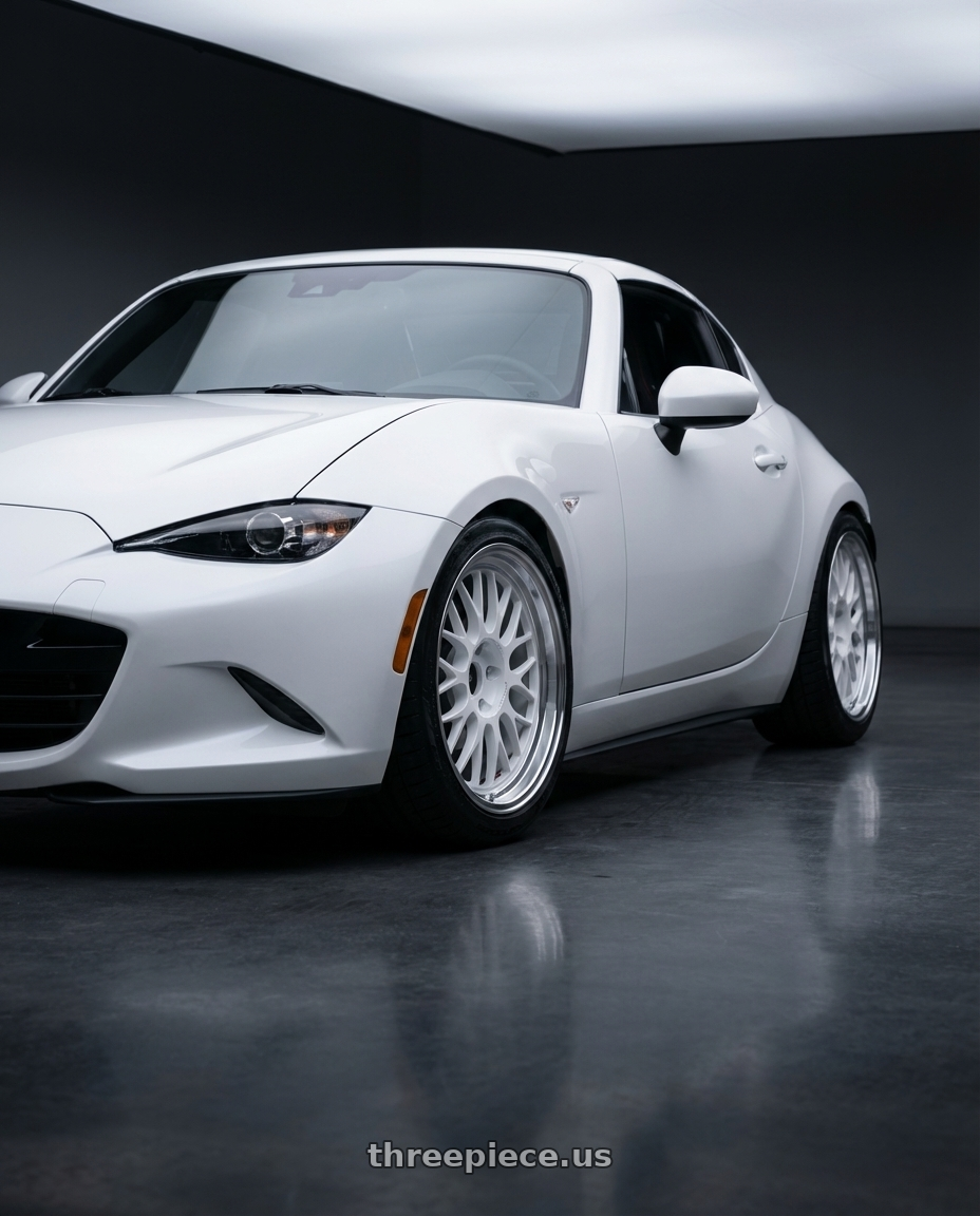 2025 Mazda miata  with Volk Racing 21A 5x112 18x10.5 +30 DASH WHITE/ DC wheels