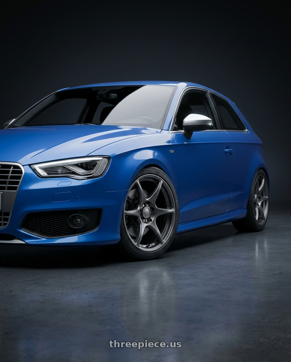 2019 Audi S3 8V with Kansei K11G Tandem 5X112 18x8.5 35 Gunmetal wheels