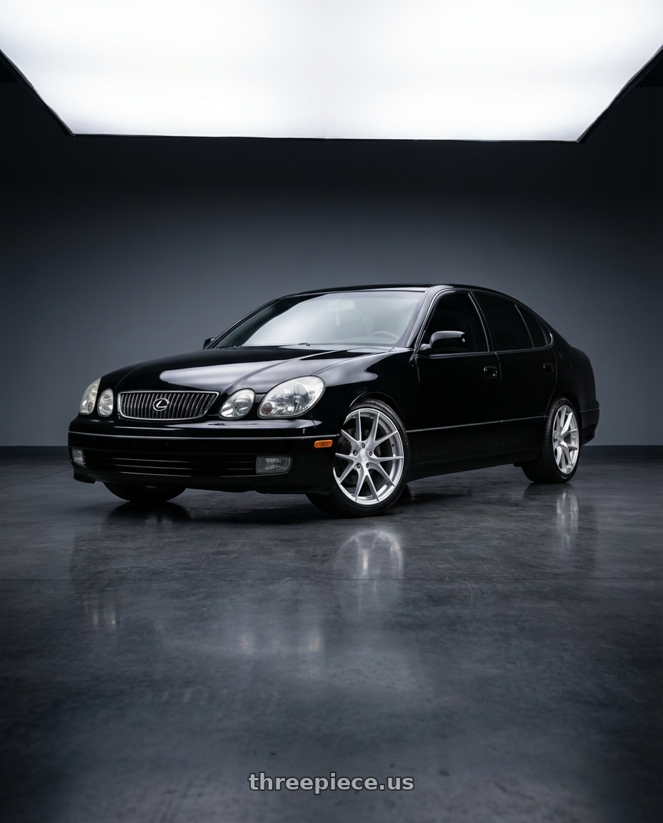 2003 lexus gs300 sport design with Aodhan AFF7 5x114.3 18x8.5+35 Gloss Silver Machined Face wheels