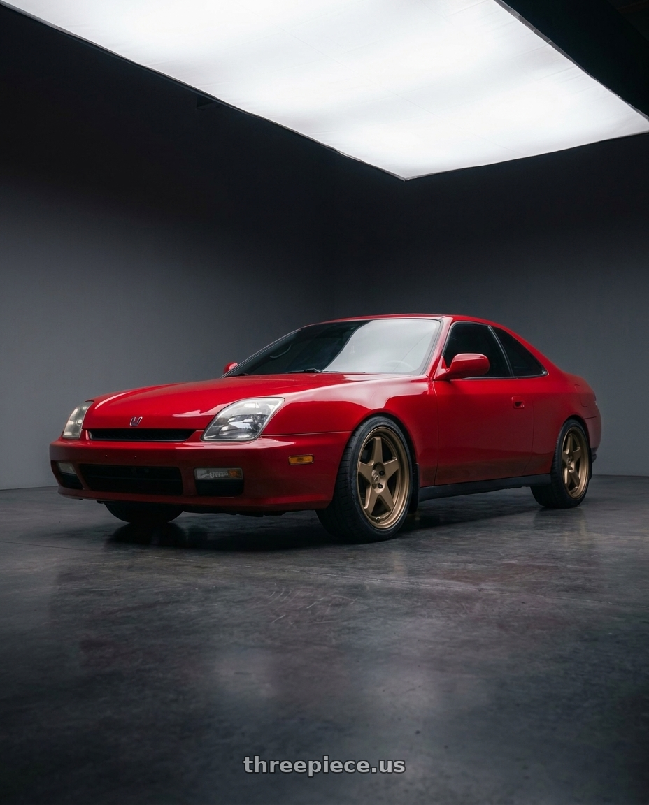 1999 Honda prelude with Kansei K12B KNP 5x114.3 17x9 22 Bronze wheels