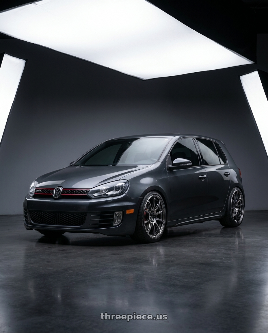 2012 vw gti with Advan Racing RSIII 5x112 18x8.5 +45 RACING HYPER BLACK & RING wheels