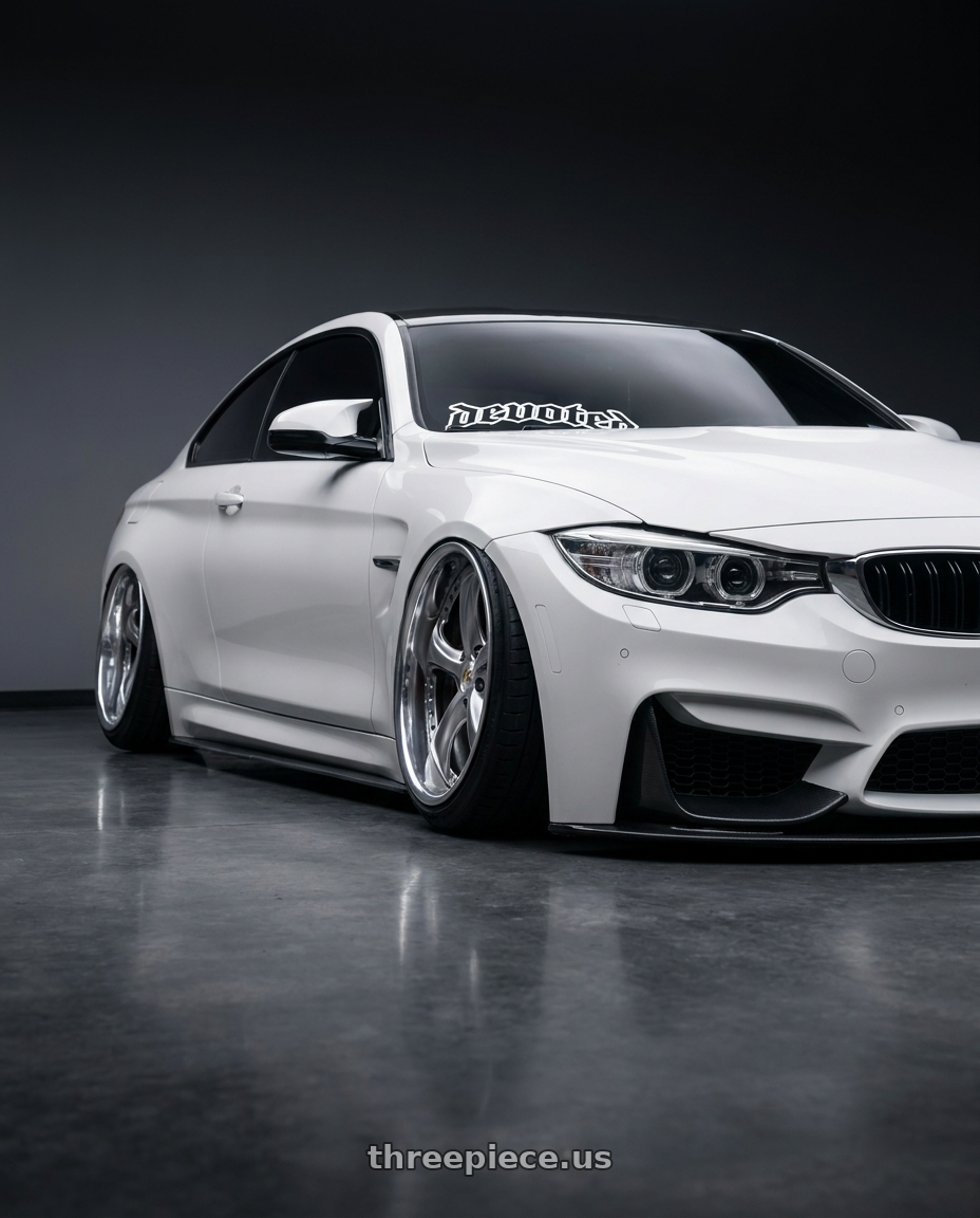 2015 bmw f82 m4  with Work Wheels VS-KF 5X114.3 19x8.5+22 Brilliant Silver Black L Disk FULL REVERSE wheels