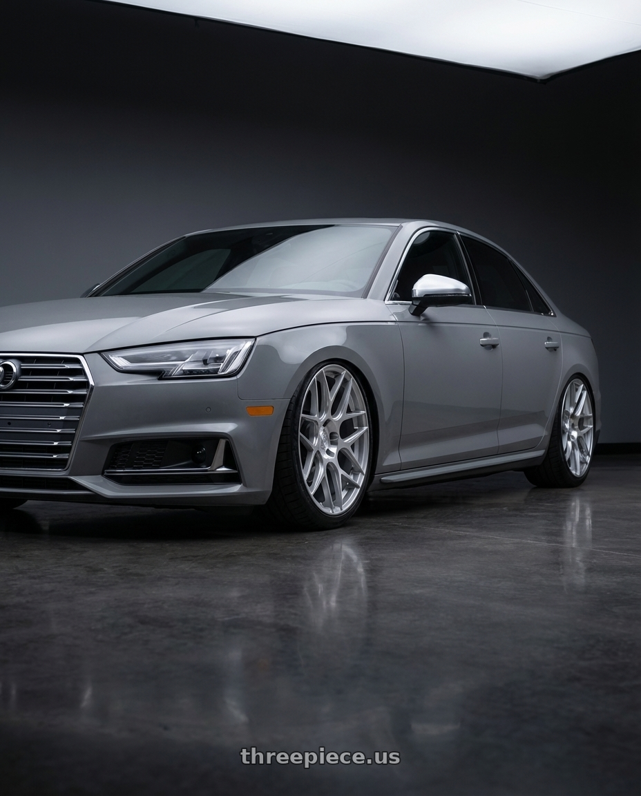 2023 Audi S4 B9 with Aodhan AFF2 5x112 20x10.5+35 Gloss Silver Machined Face wheels