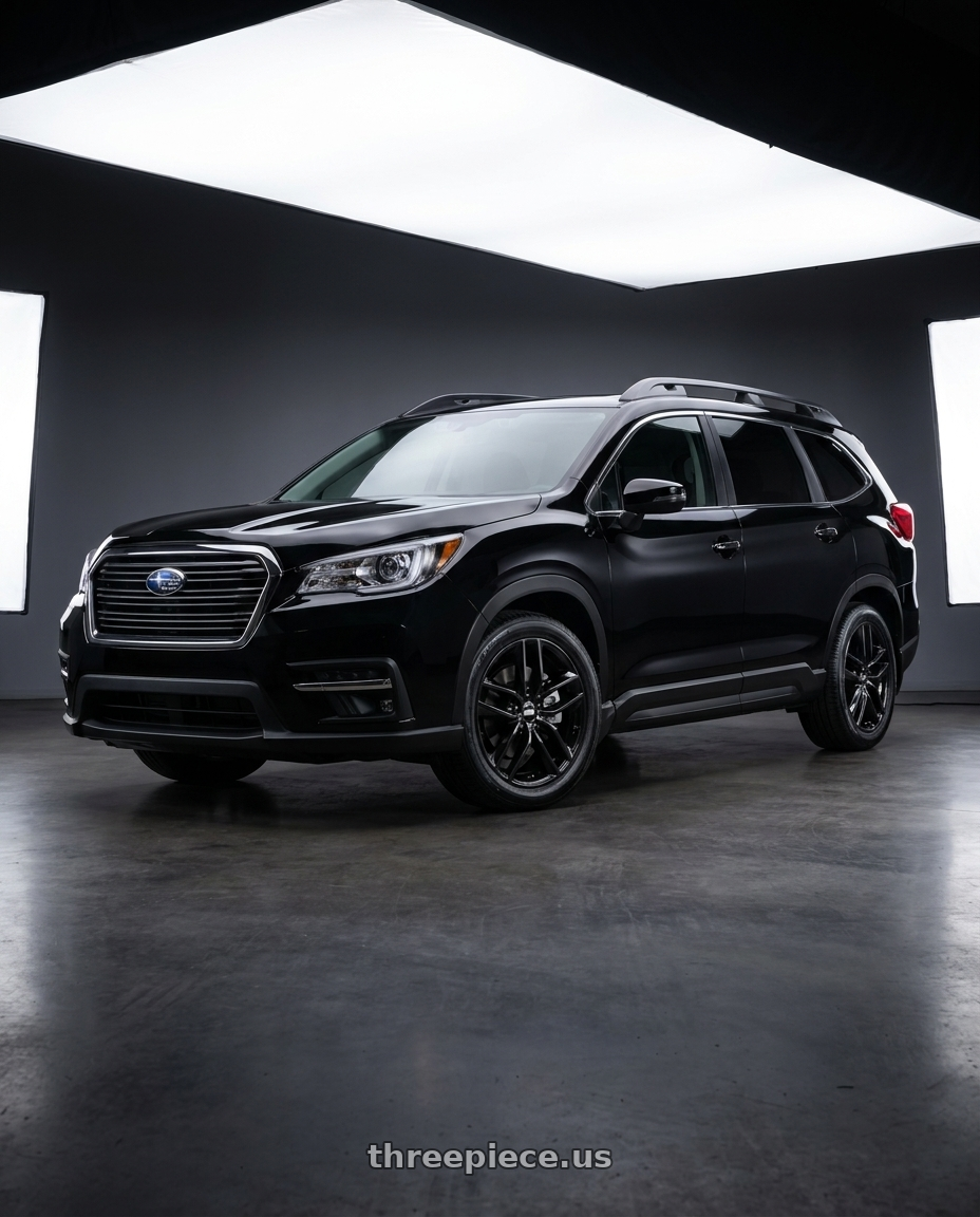 2025 Subaru Ascent Black with BBS SX 5x120 20x9.0+42 Crystal Black wheels