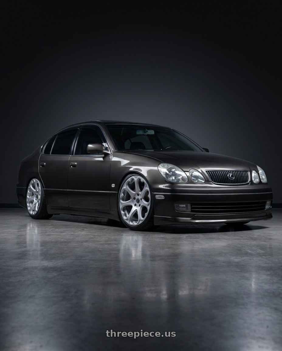 2000 Lexus gs300 with Heritage Wheel Kokoro MonoC 5X114.3 19x8.5+35 Silver wheels