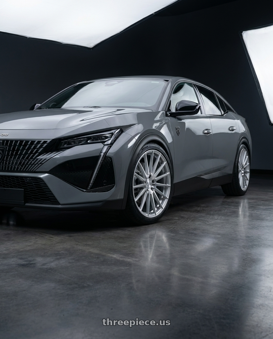 2025 Peugeot 408 with Avant Garde Wheels M615 5X120 20x8.5 +30 Silver Machine wheels