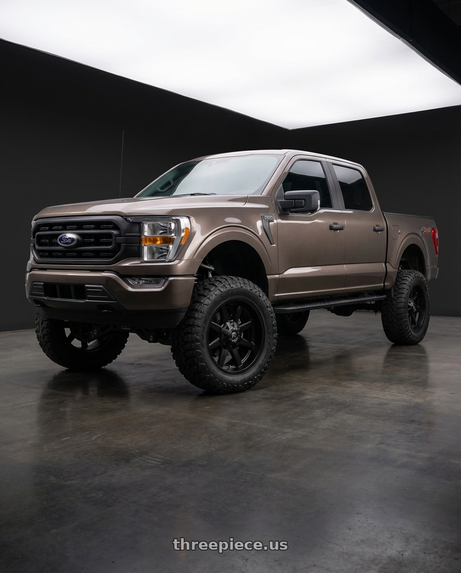 2013 Ford F-150 with Fuel 1PC D436 MAVERICK 6X135/6X139.7 22X9.5 +20 SATIN BLACK wheels