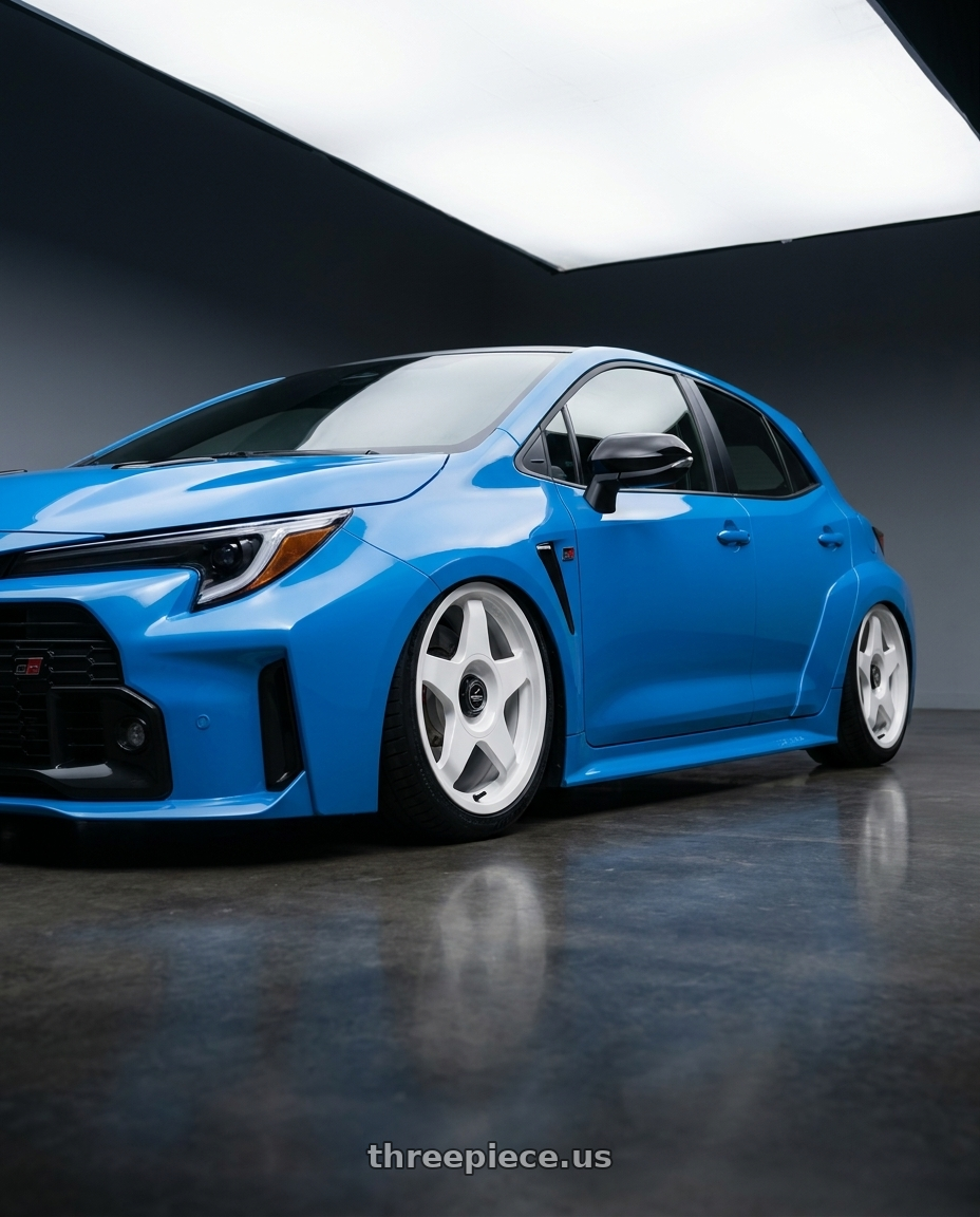 2024 Toyota GR Corolla with fifteen52 CHICANE 5x114.3 / 5x100 18x8.5 +35 RALLY WHITE (GLOSS WHITE) wheels