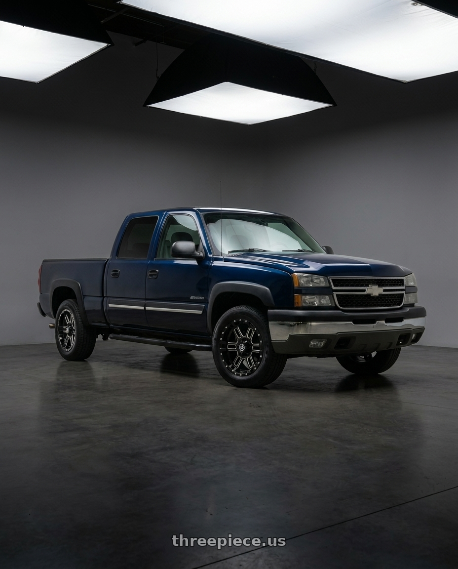 2003 Chevrolet 2500 Hd with Enkei Commander 6x135 18x8.5+25 Black Machined wheels