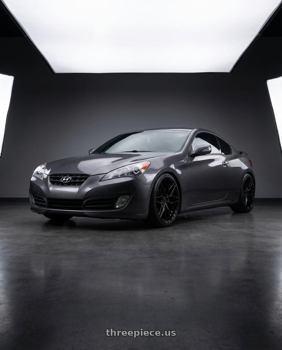 2014 Hyundai Genesis Coupe with Avant Garde Wheels M520R 5X114.3 19x8.5 +35 Gloss Black wheels