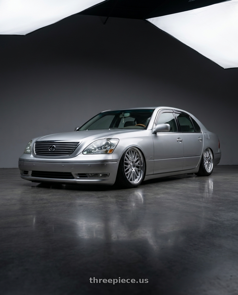 2001 Lexus LS430 with V�xx Masi 5x112 19x8.5+35 Silver Mirror Mach Lip wheels