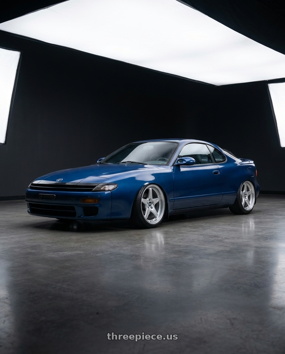 1990 Toyota Celica with ESR Wheels APEX SERIES AP5 5x114.3 19x11 +22 Hyper Silver wheels