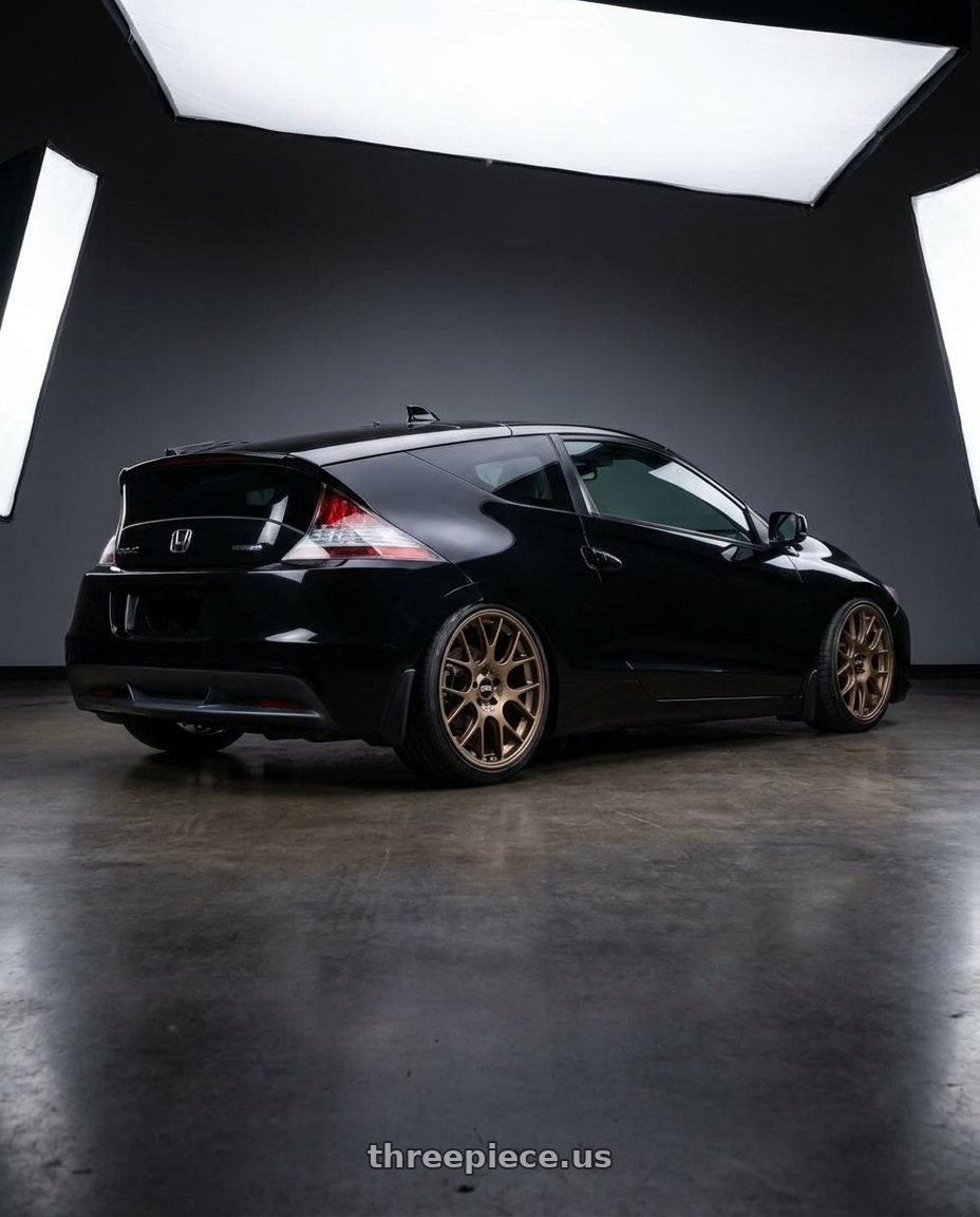 2013 Honda crz with BBS CH-RII 5x112 22x10.5 +15 Matte Bronze wheels rear three quarter view extreme stretch tires