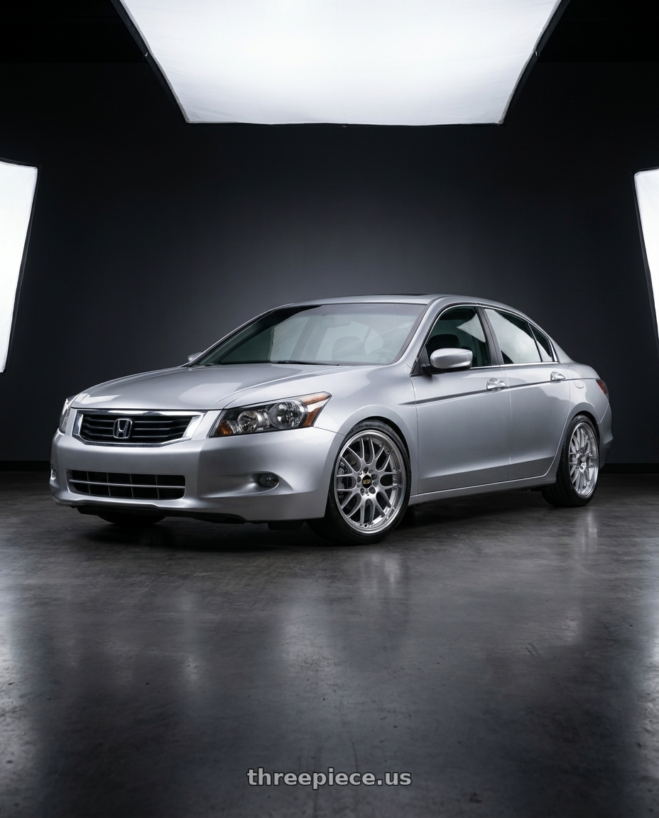 2009 honda accord silver color with BBS RS-GT 5x112 19x8.5+30 Diamond Silver wheels