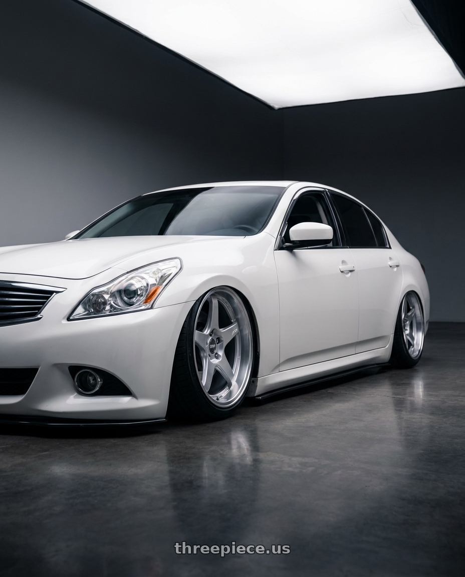 2012 Infiniti G37 with ESR Wheels APEX SERIES AP5 5x114.3 19x11 +22 Hyper Silver wheels