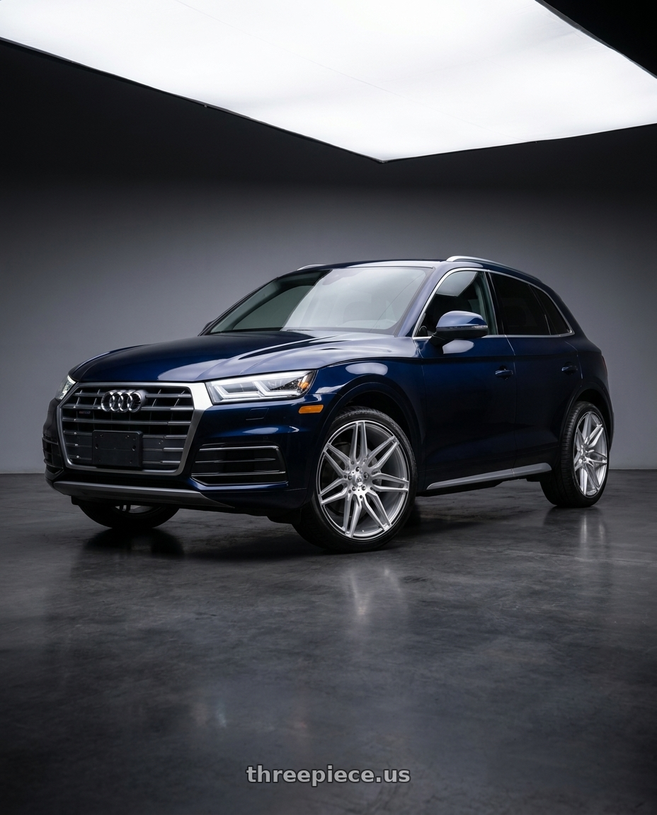 2018 audi Q5 45 s line  with Asanti Black ABL-11 SIRIUS 5X112 20X10.5 +38 BRUSHED SILVER W/ CARBON FIBER INSERTS wheels