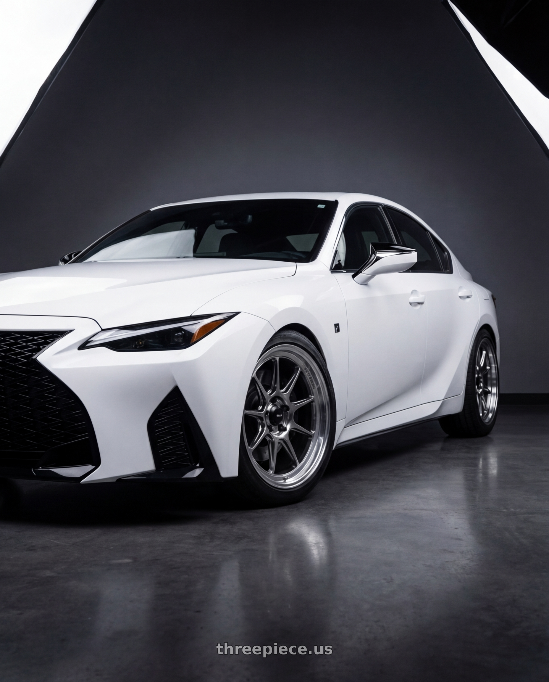 2024 Lexus IS 350 with Konig Countergram 5x114.3 19x10+25 Hyper Chrome / Machined Lip wheels