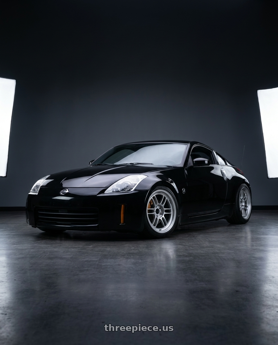 2006 Nissan 350Z super black with Enkei RPF1 5x114.3 18x8.5+30 Silver wheels