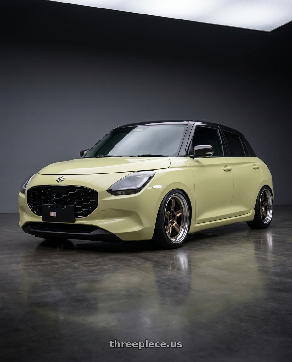 2026 Suzuki swift with Volk Racing 21C SPEC-SR 5x114.3 18x10.5 +15 SHINING BRONZE METAL / RIM DC wheels