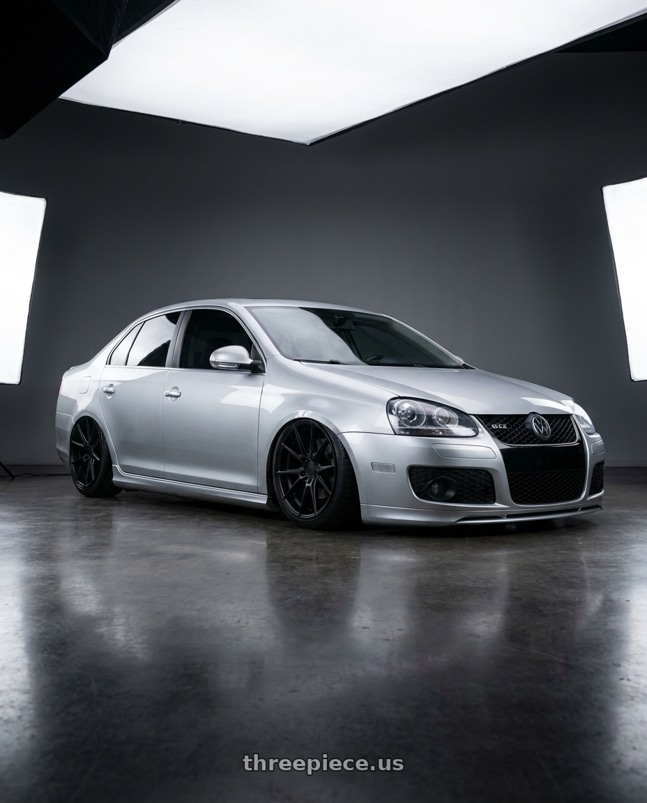 2009 Volkswagen Jetta GLI MK5 with Niche 1PC M117 MISANO 5X112 18X8 +42 MATTE BLACK wheels