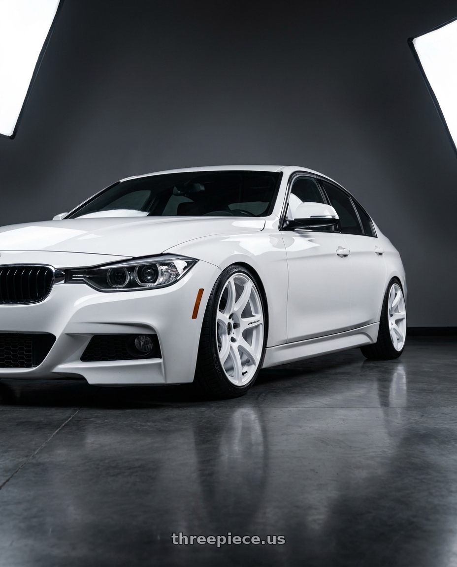 2013 bmw 335xi alpine white with Work Emotion T7R wheels
