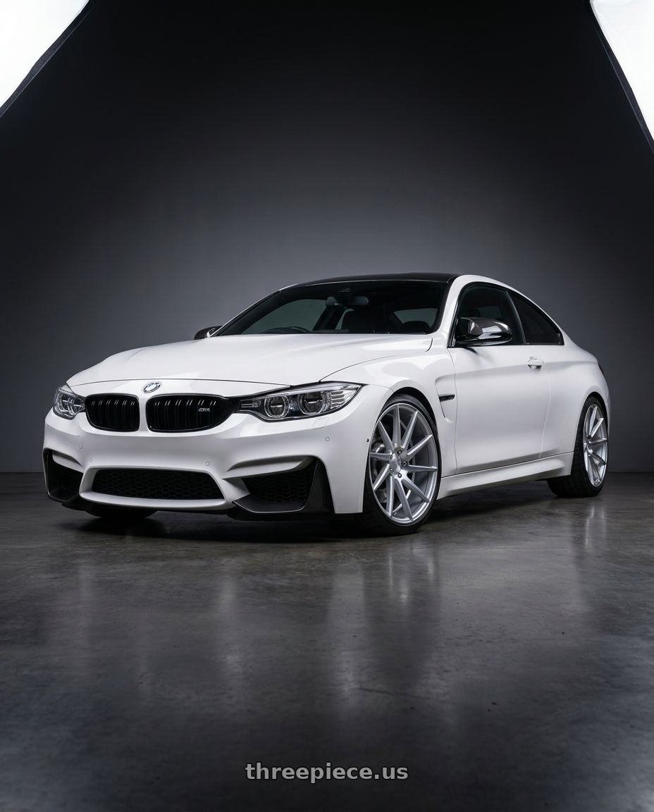 2018 BMW M4 F82 with Niche 1PC M112 SURGE 5X120 19X8.5 +35 GLOSS SILVER MACHINED wheels