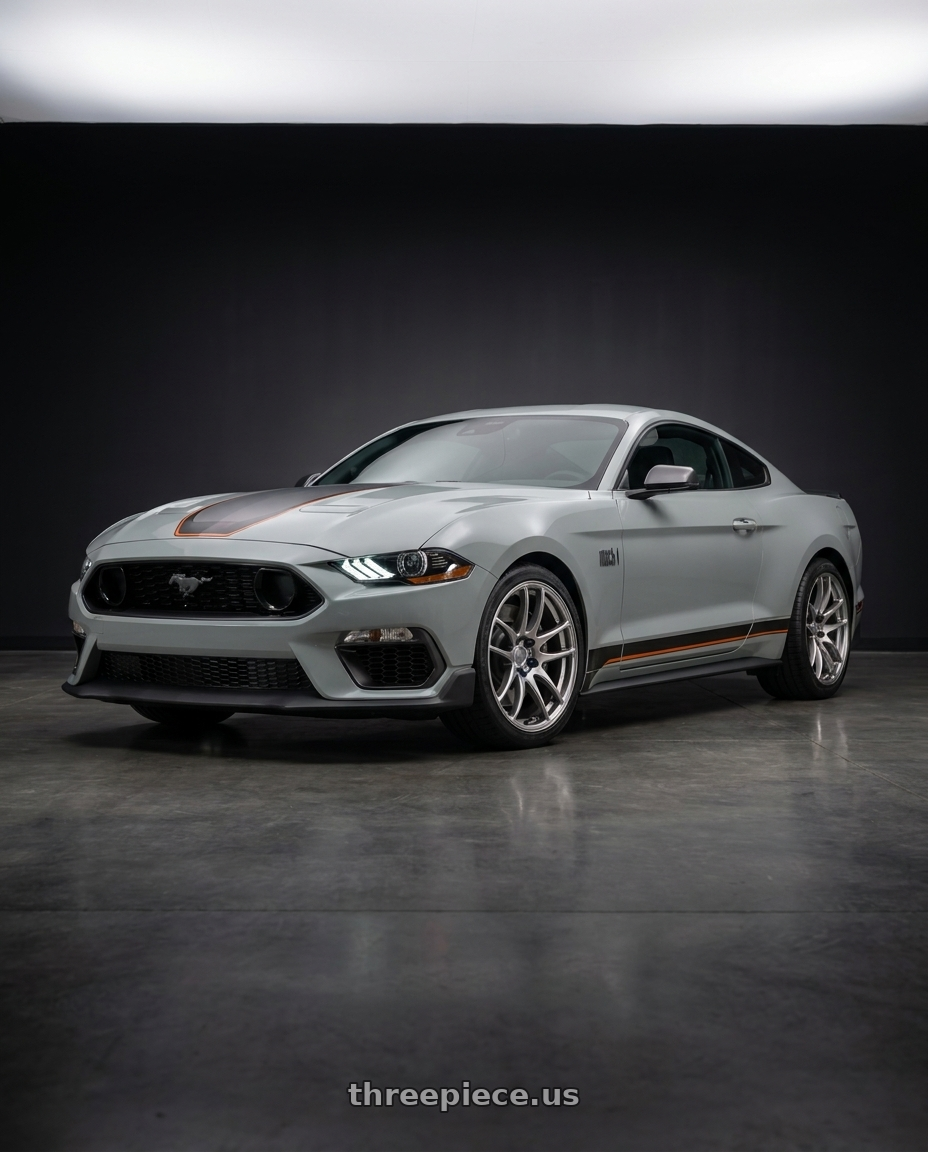 2021 Ford Mustang Mach 1 with Work Emotion Cr Kiwami 5x114.3 19x9.5 +38 Gt Silver wheels