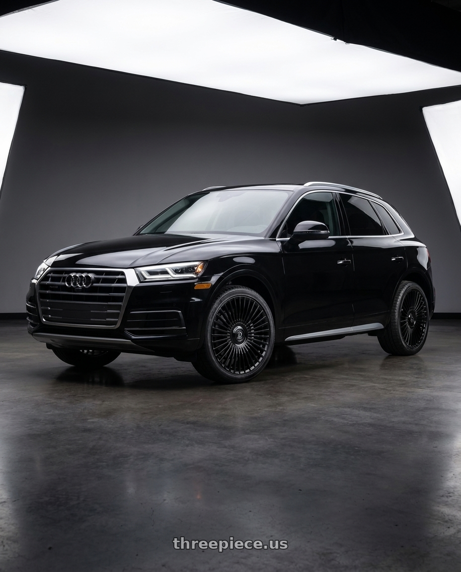 2019 Audi Q5 with DOLCE LUXURY TRENTO 5x112/5x114.3 22x10.5 +40 Glossy Black wheels