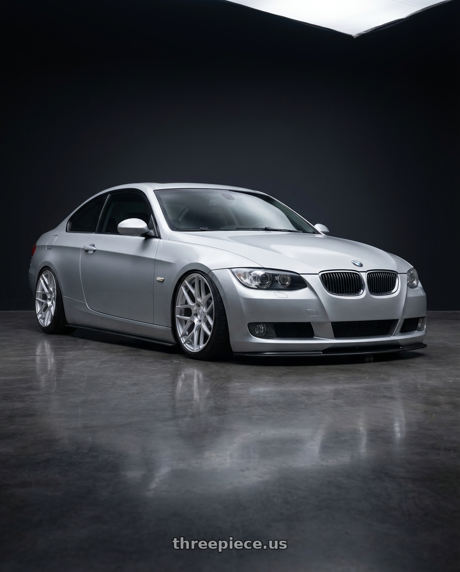 2012 BMW 3 Series E92 with Aodhan AFF2 5x120 19x8.5+35 Gloss Silver Machined Face wheels
