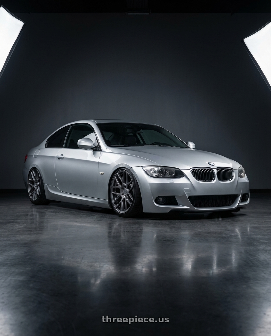 2012 BMW 3 Series E92 with Aodhan AFF2 5x120 19x8.5+35 Matte Gray wheels