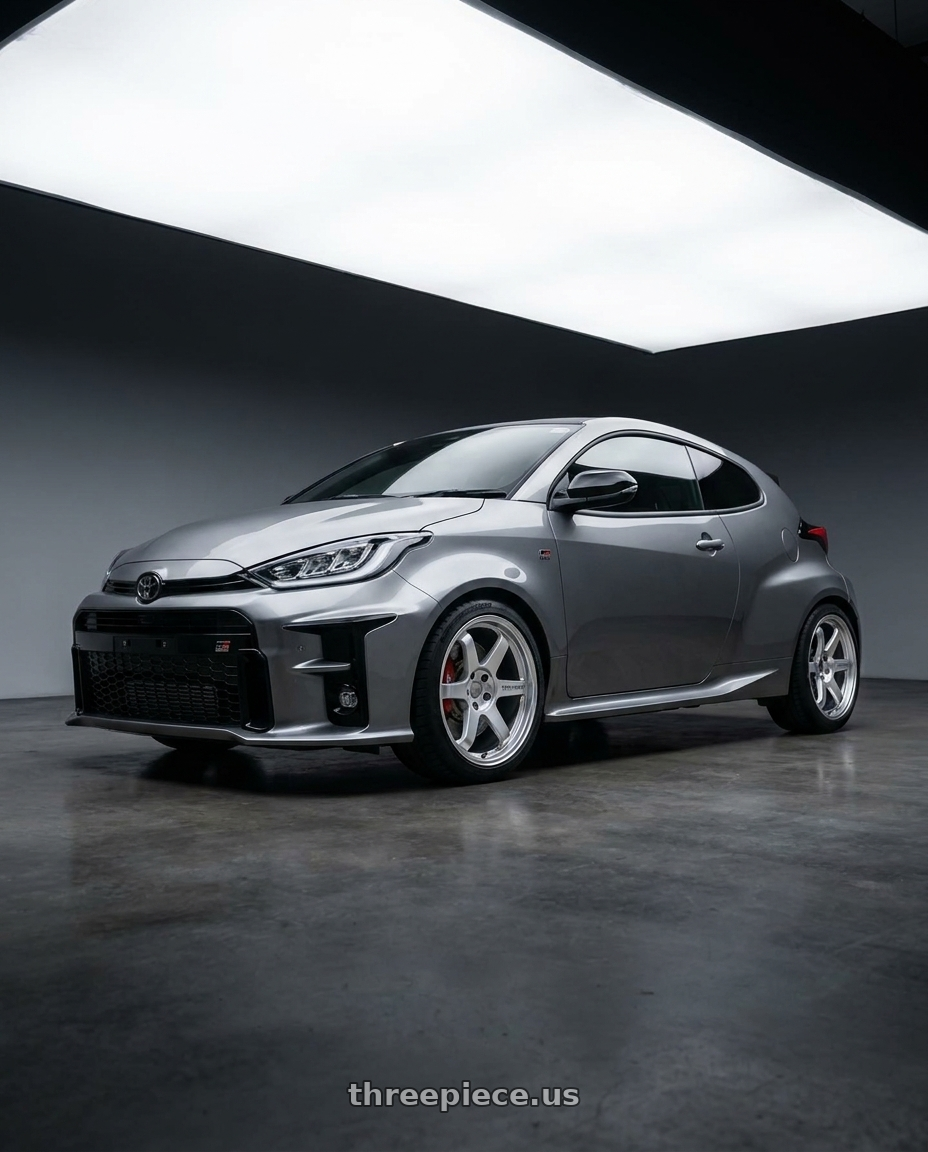 2025 Toyota GR YARIS gen 2 with volk racing te37 with Volk Racing TE37 ULTRA M-SPEC 5x114.3 19x9.5 +22 DIAMOND SILVER wheels