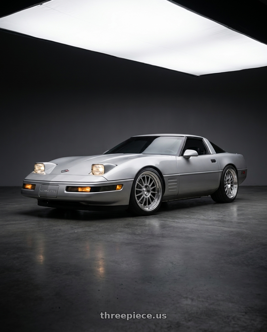 1996 Chevrolet corvette with SSR Professor TF1 5x120.65 19X10+49 SL Disk Titan Silver wheels